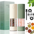 Electric Salt & Pepper Grinder Set (2 Pack) - One-Hand USB