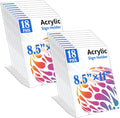 18 Pack Acrylic Sign Display Stand 8.5 x 11 - Clear L Shape Holders