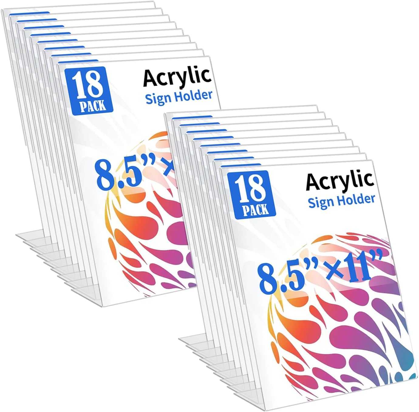 18 Pack Acrylic Sign Display Stand 8.5 X 11 for Office Use