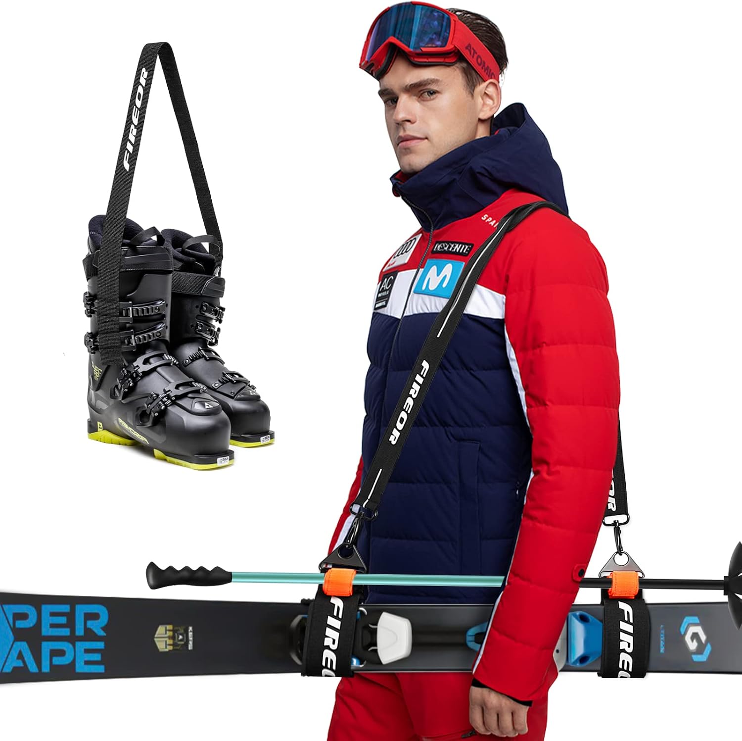 Adjustable Ski Carry Strap - Easy, Comfortable Transport