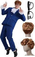Maxim Party Supplies Men's Spy Costume - Groovy 60s Blue Suit Set