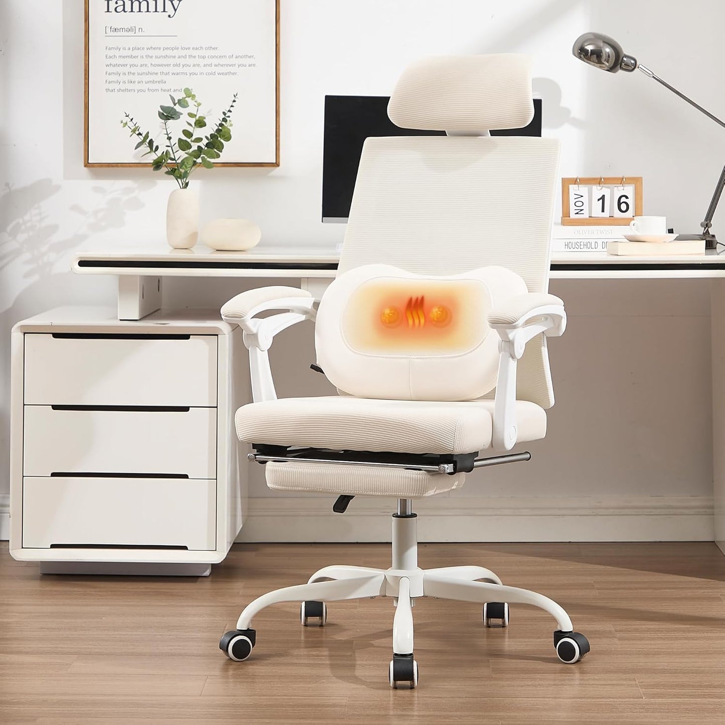 Qulomvs Ergonomic Office Chair with Massage and Heated Support
