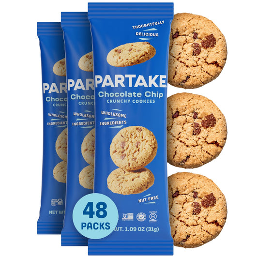 Partake Gluten Free Crunchy Chocolate Chip Cookies - Safe Snack
