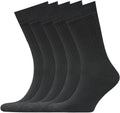 Mens Dress Socks 5-Pack - Bamboo Rayon Mid-Calf Crew, Dark Grey