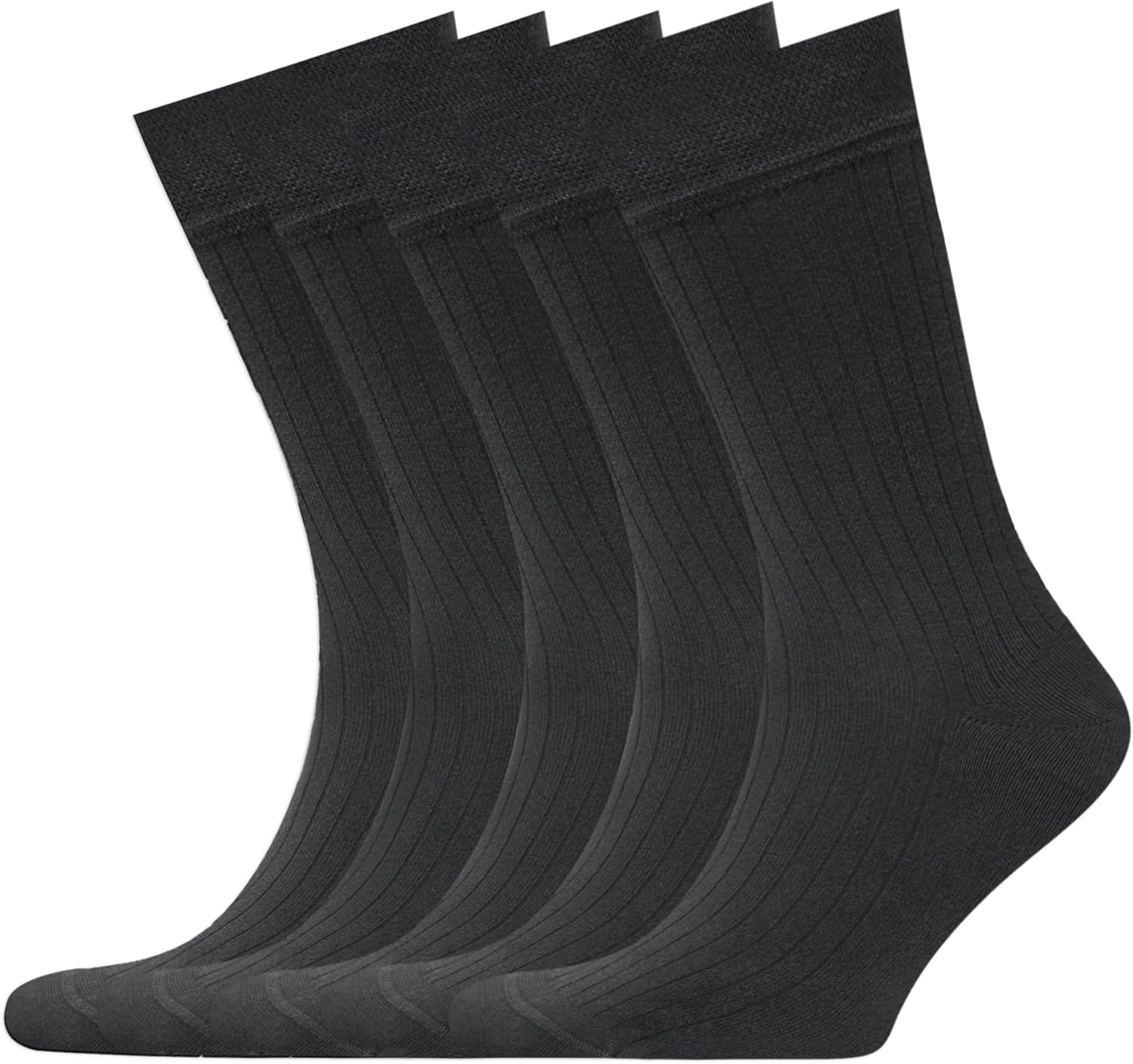 VRD Mens Dress Socks 5-Pack Bamboo Rayon Mid-Calf Crew Socks
