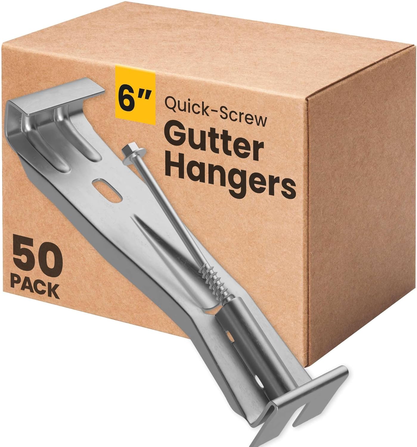 Quick-Screw 6 Inch Gutter Hangers for Heavy Duty Support