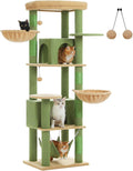 Tall Cactus Cat Tree 71.2in Multi-Level Tower - Space-Saving Vertical