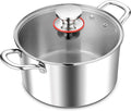 E-far 8 Quart Stock Pot with Lid - Durable Triple-Ply Stockpot