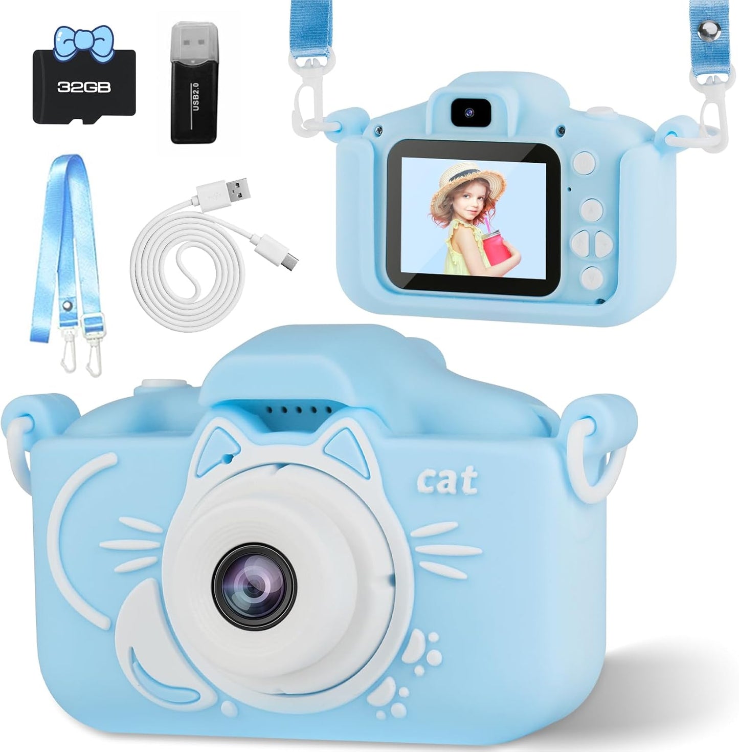 HD Dual Lens Kids Camera with Silicone Cover - Perfect Gift!