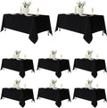 8 Pack Rectangle Tablecloths Black 60x102 in - Wrinkle Free Polyester