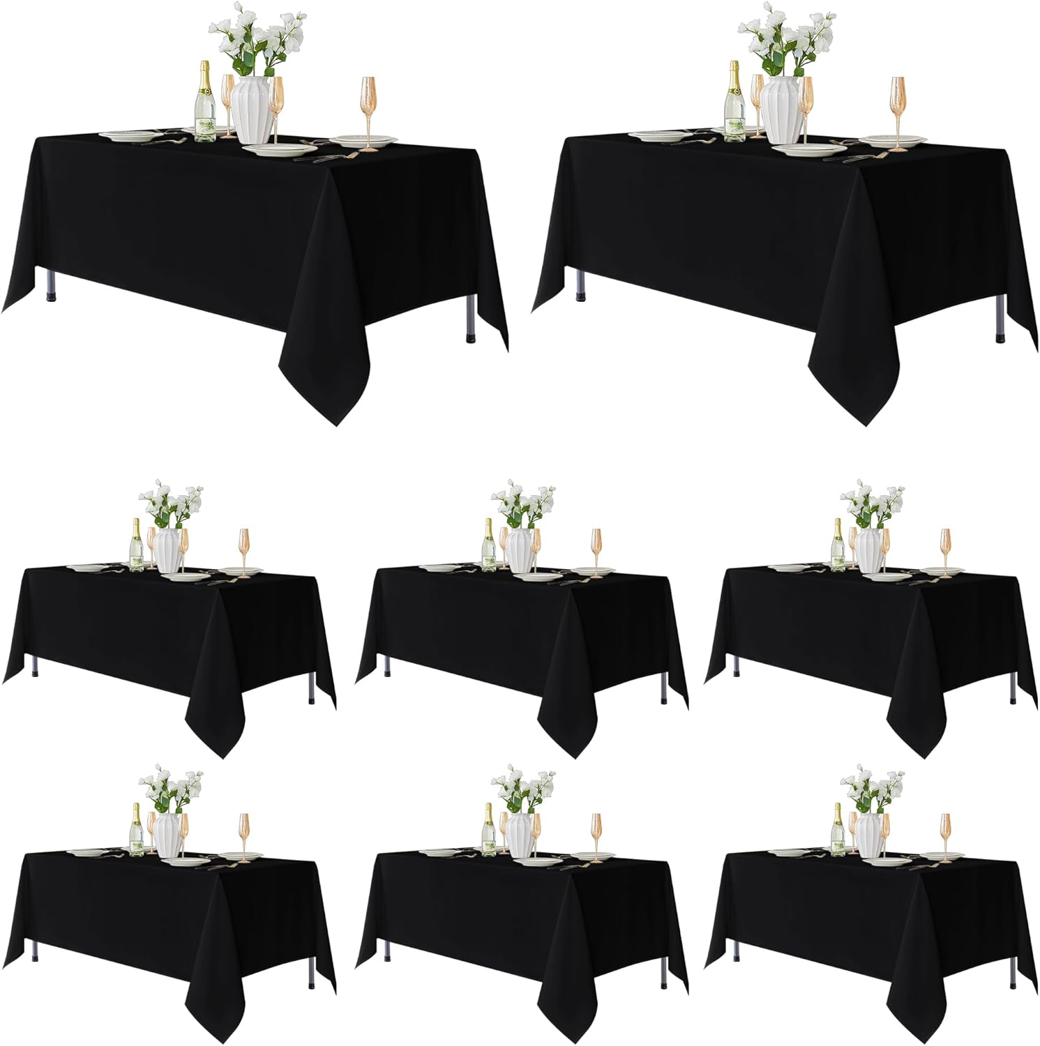 Fitable 8 Pack Rectangle Tablecloths for Elegant Events