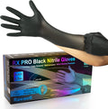 Raxwell Black Nitrile Gloves - Durable 4.5mil Disposable Gloves