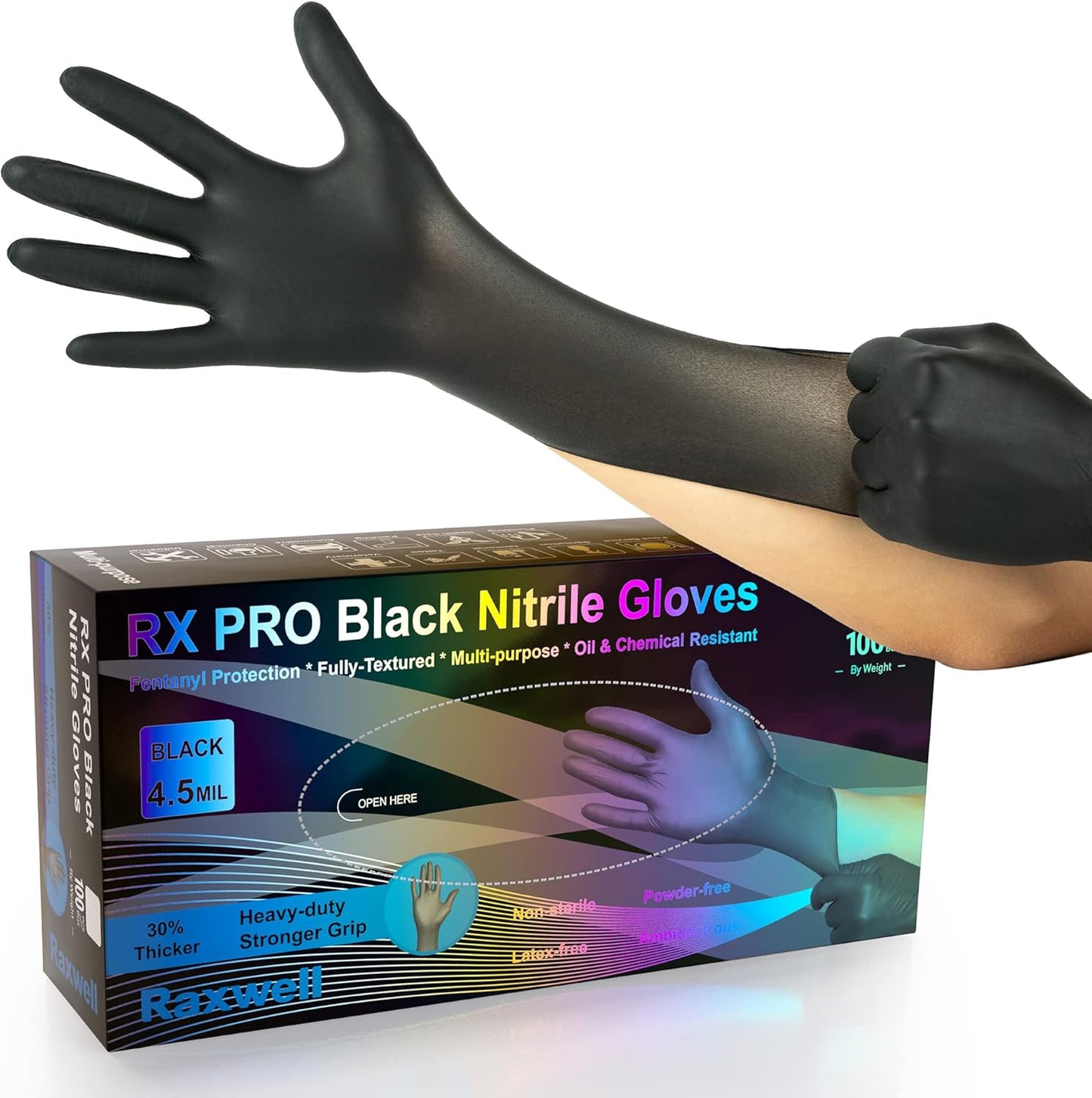 Raxwell Black Nitrile Gloves | Latex-Free Cooking Gloves
