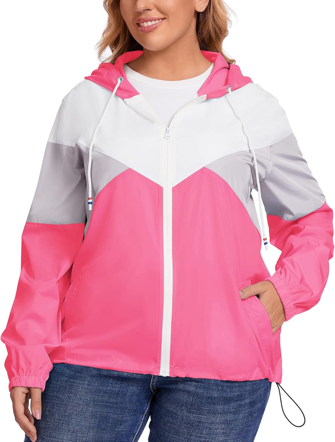 Plus Size Waterproof Raincoat for Women - Avoogue Windbreaker