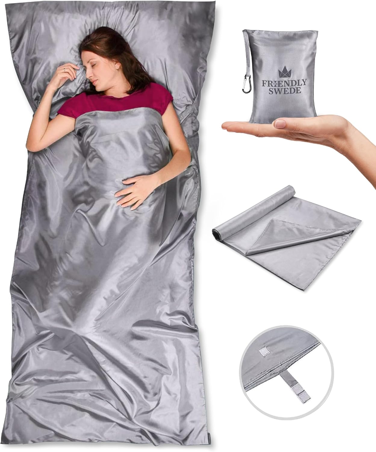 Ultralight Polyester Sleeping Bag Liner for Travel and Camping