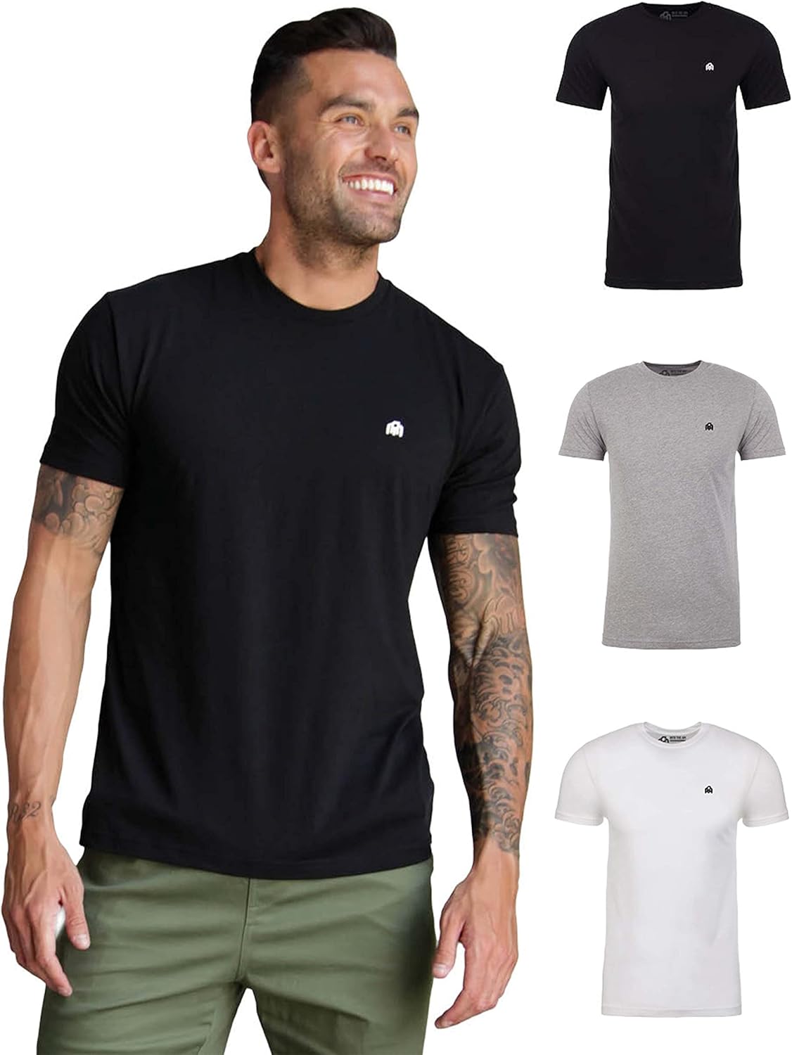 INTO THE AM Mens T Shirt with Logo - Soft Fitted Comfort Tees