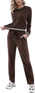 Totatuit Women's Velour Sweatsuit Set - Soft 2-Piece Tracksuit Jewelry
