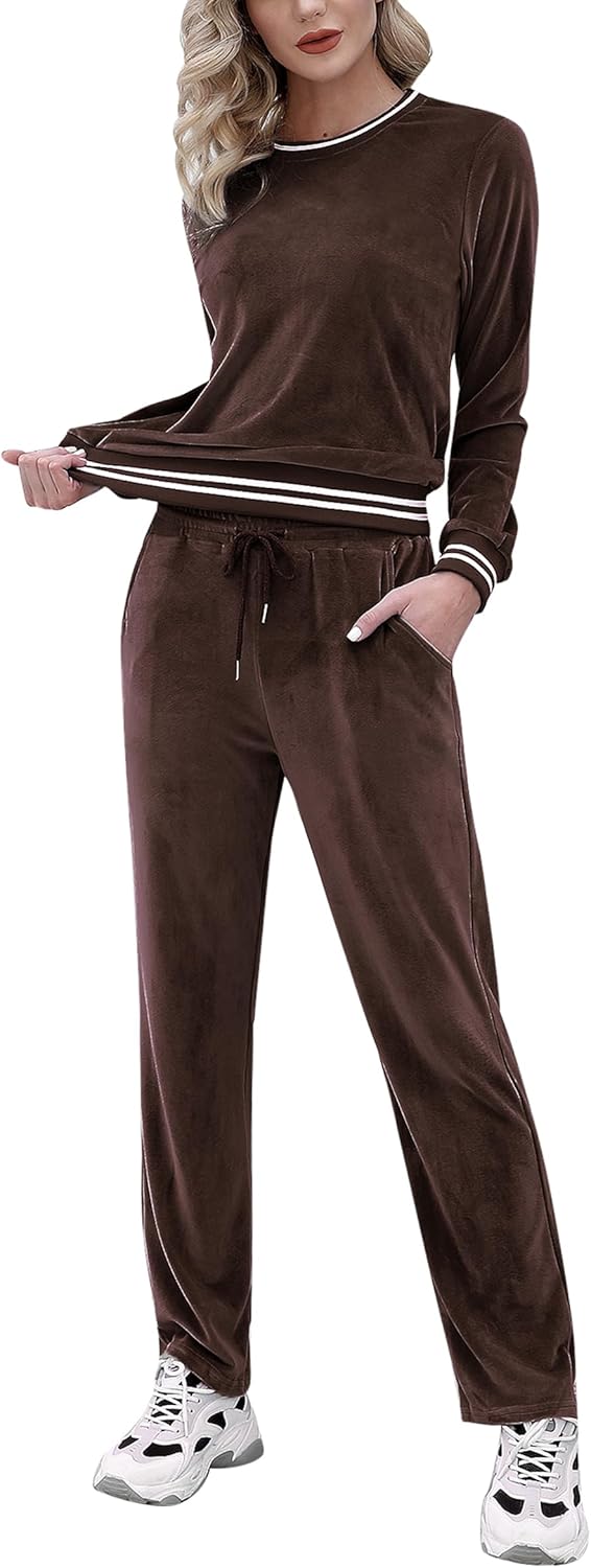 Totatuit Women's Velour Tracksuit Set for All Seasons Wear