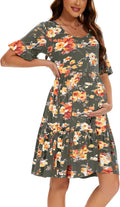 Smallshow Women's Maternity Dress Ruffle Short Sleeve - Summer Comfort