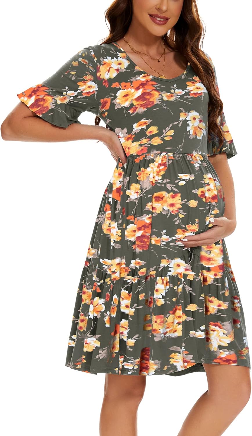 Smallshow Women's Maternity Dress for Summer Pregnancy Style
