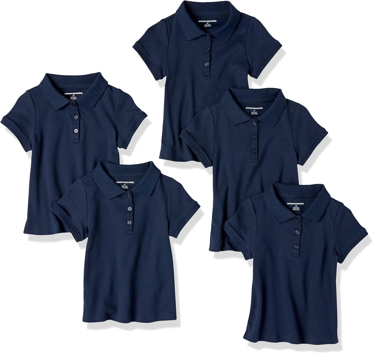 Classic Fit Girls Uniform Short-sleeve Polo Shirts for School