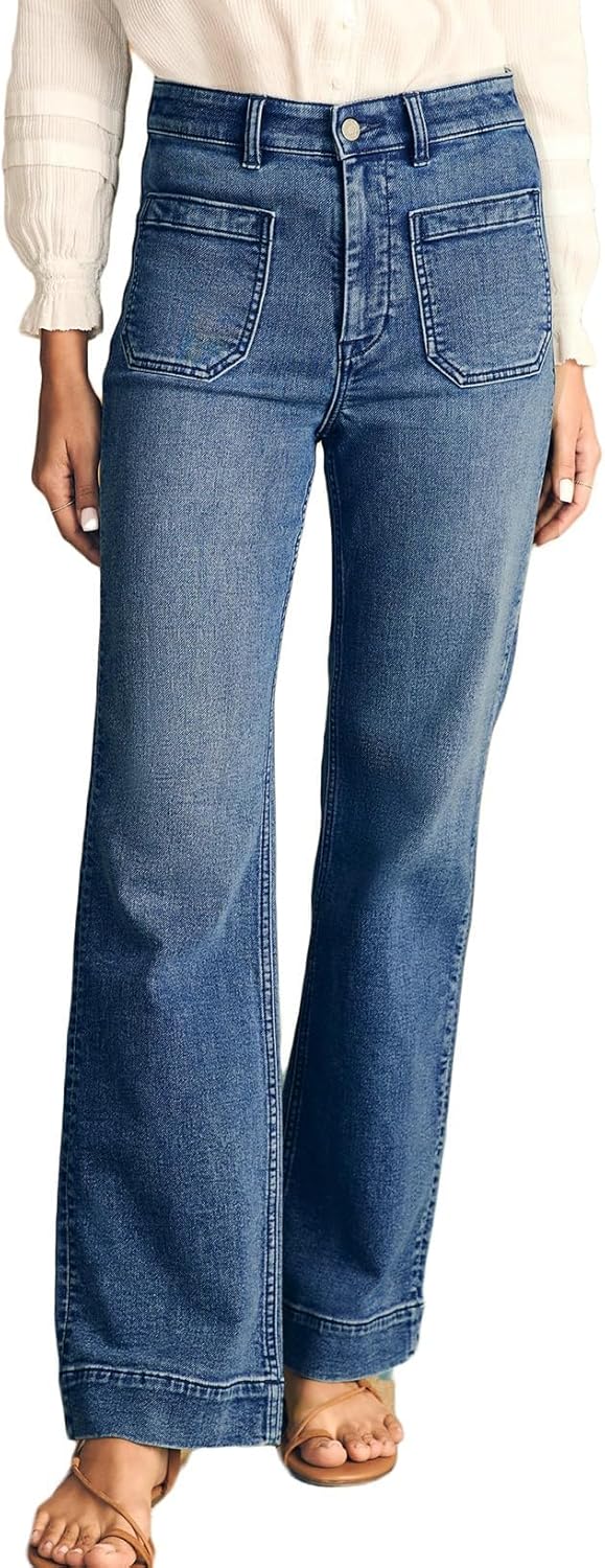 Astylish Women's Wide Leg Jeans High Waisted Stretchy Denim Pants