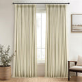 Extra Long 100% Blackout Linen Curtains 108 in - Complete Room