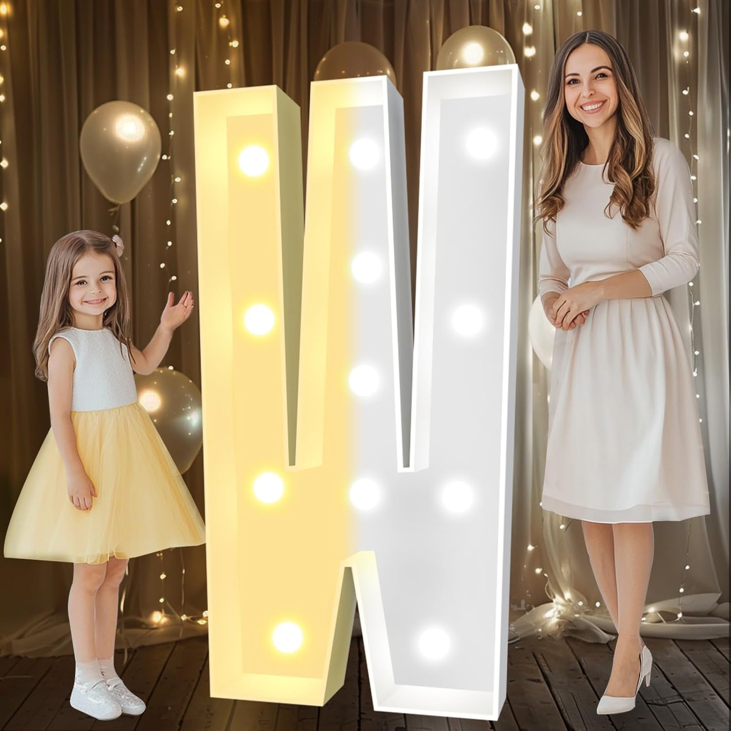 Pooqla 4 FT Marquee Light Up Letters for Party Decorations
