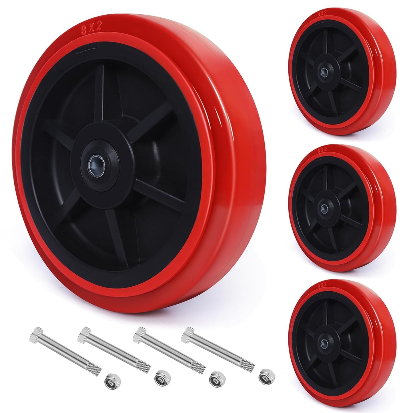 8 Inch Industrial Casters Set of 4 for Heavy-Duty Use