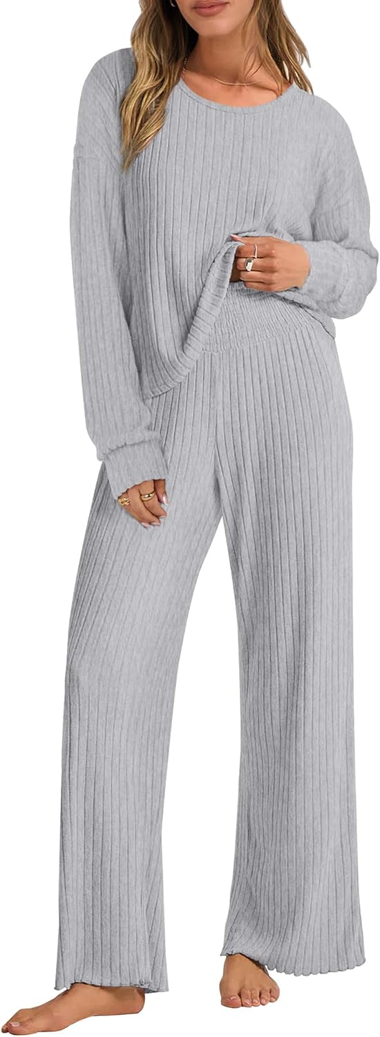 ANRABESS Women 2 Piece Lounge Pajamas Set for Cozy Comfort
