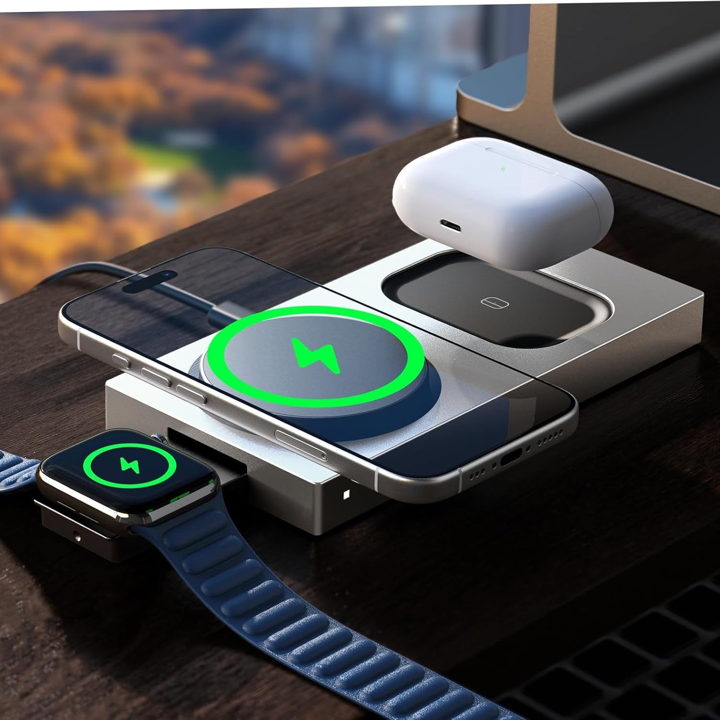 LISEN 3-in-1 Qi2 Magsafe Fast Charger