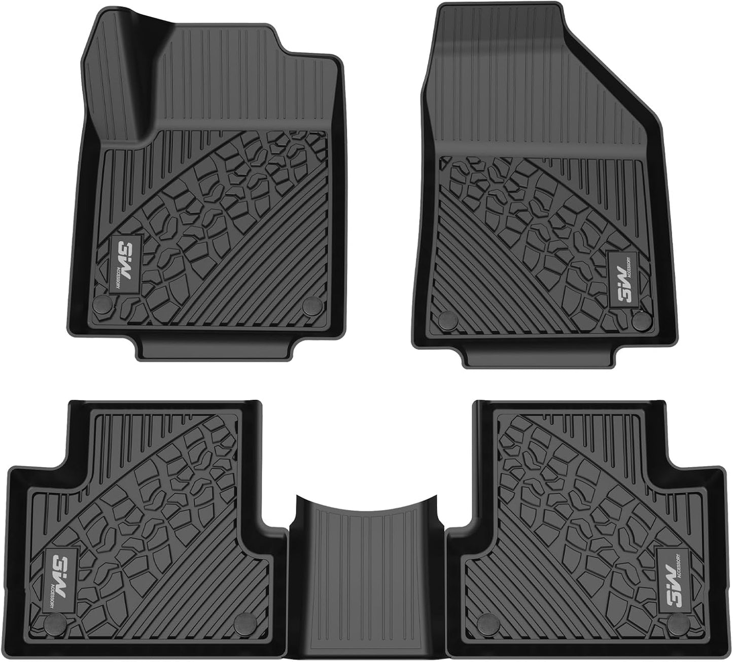 3W Floor Mats for Jeep Cherokee 2015-2023 - Durable TPE Liners