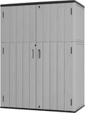 Plastic Outdoor Storage Cabinet 57 Cu.ft Vertical Shed - Waterproof