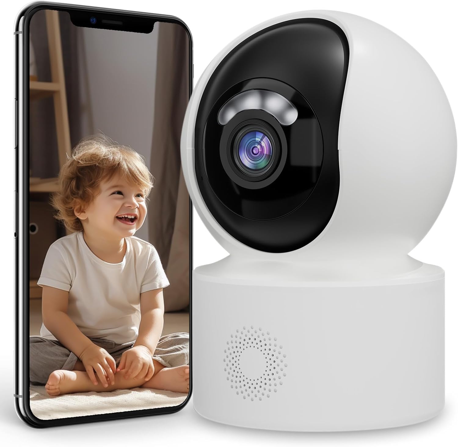 360 Indoor Cam: Night Vision, Motion Detection, 2-Way Audio - Home Surveillance, KTKOO