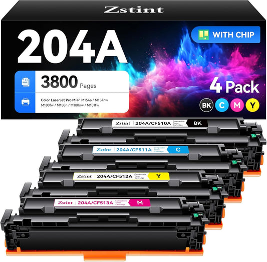 204A Toner Cartridge Set 4-Pack for HP Color Laserjet Printers