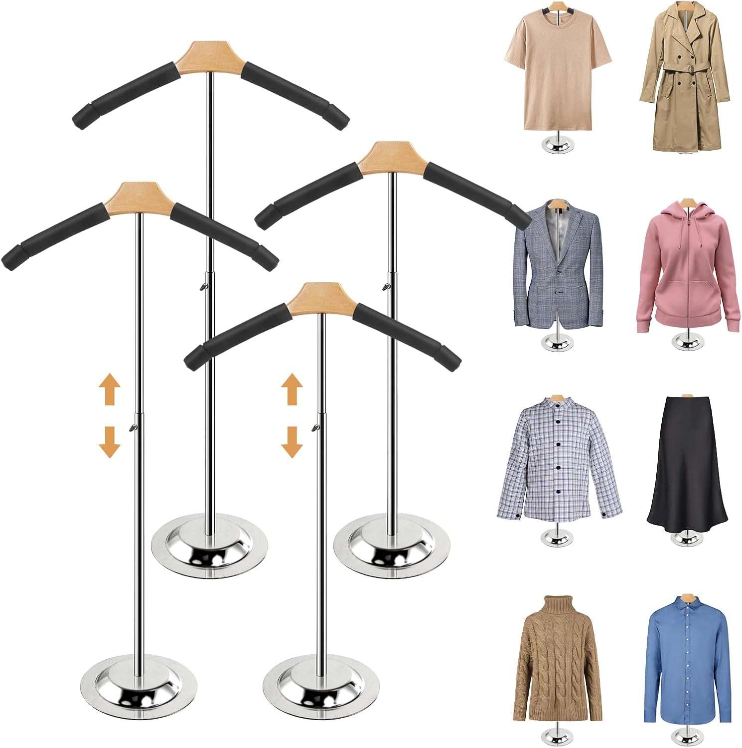 Height Adjustable T Shirt Display Stand for Vendors and Retail