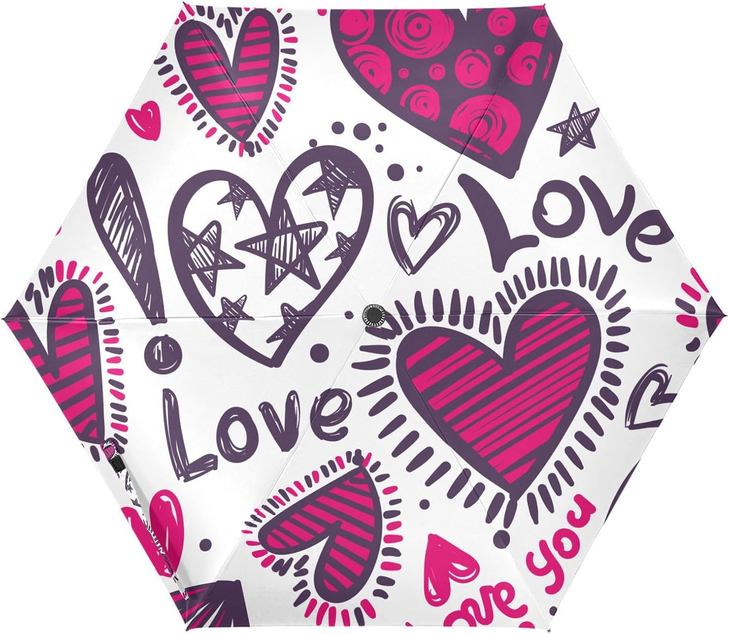 Love Red Automatic Open Close Umbrella - Lightweight Sun Protection