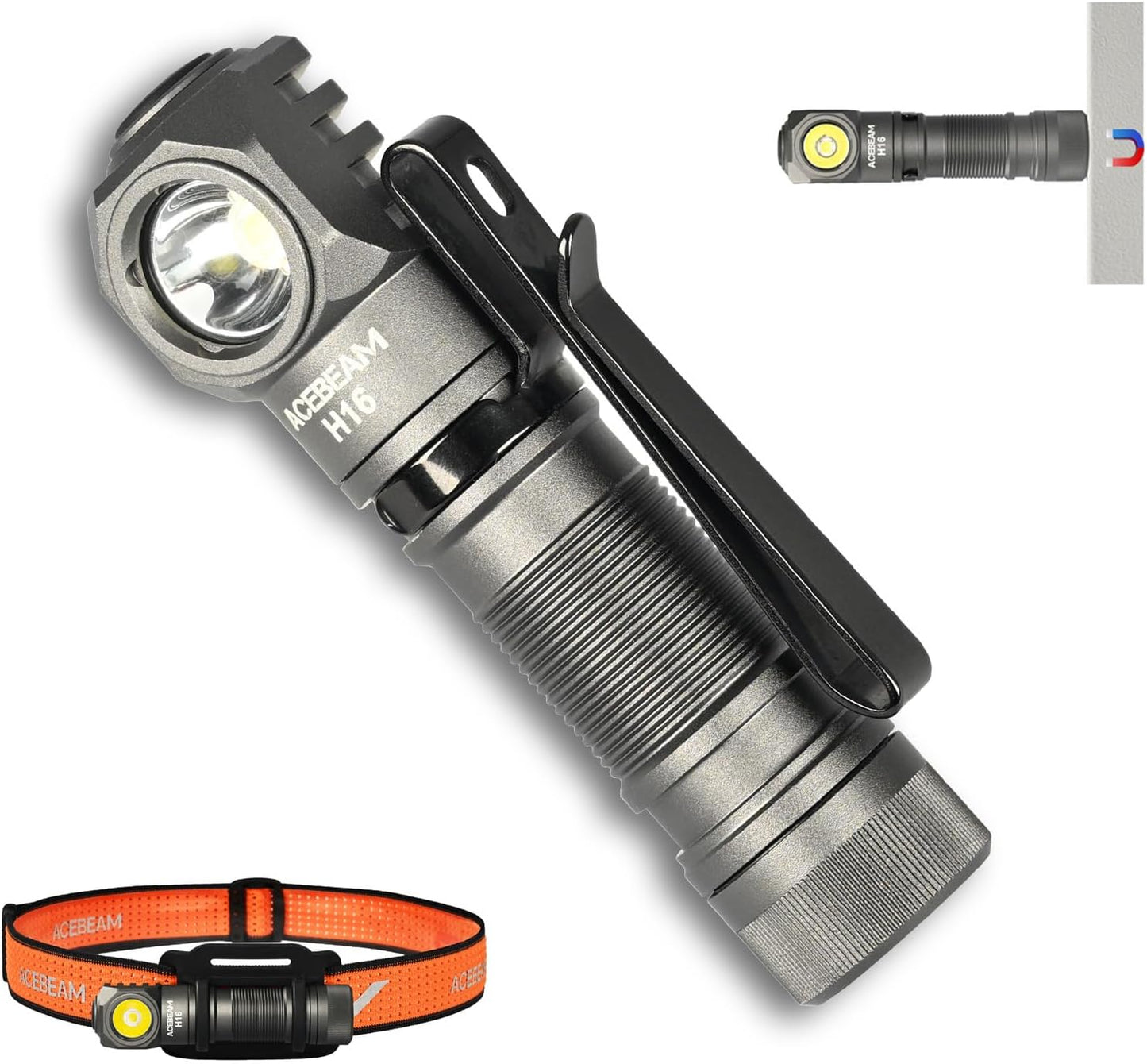 ACEBEAM H16 1000 High Lumens Rechargeable Right Angle Flashlight