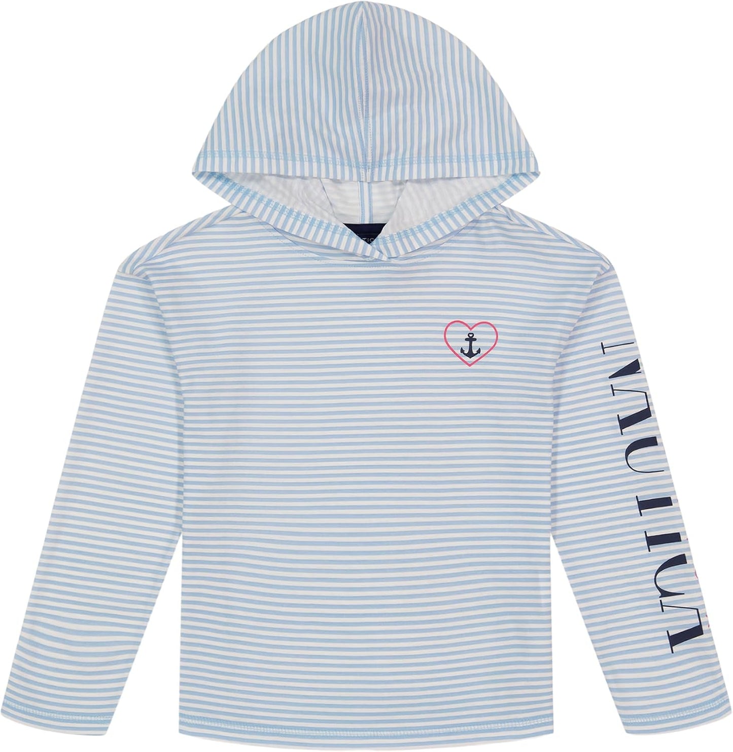 Nautica Girls' Striped Hooded Top - Stylish Long Sleeves