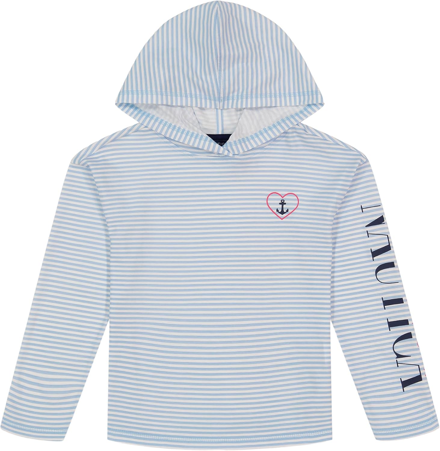 Nautica Girls' Striped Hooded Top - Stylish Long Sleeves
