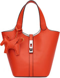 Tote Bag for Women Vegan Leather Top Handle Bucket Purse - Compact