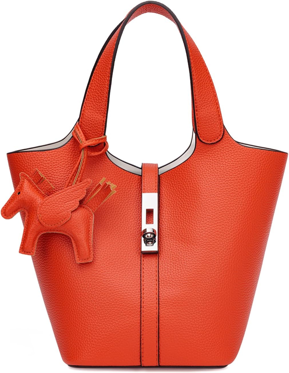 Vegan Leather Bucket Purse for Women - Stylish Tote Bag