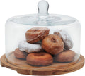 Acacia Wood Cake Stand with Dome Lid - Elegant Covered Server