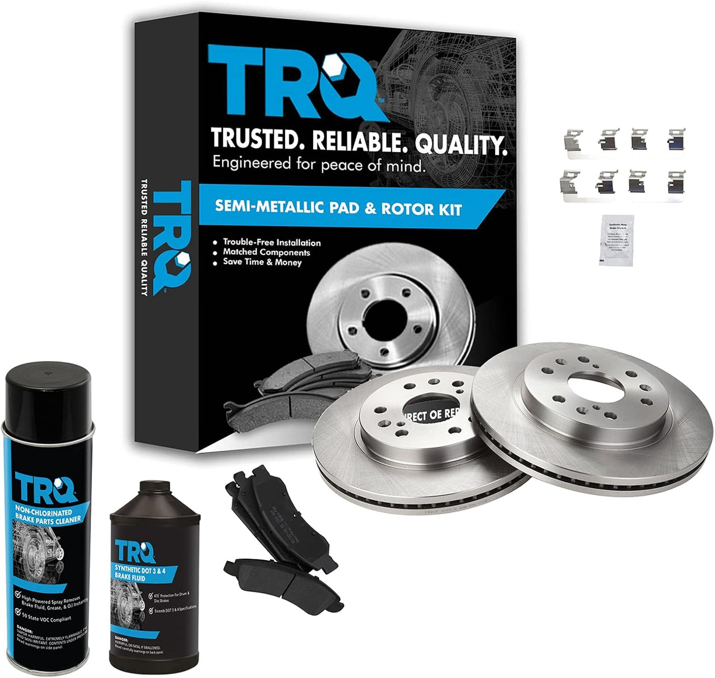 TRQ Front Brake Pad & Rotor Kit for Cadillac & Chevrolet Vehicles