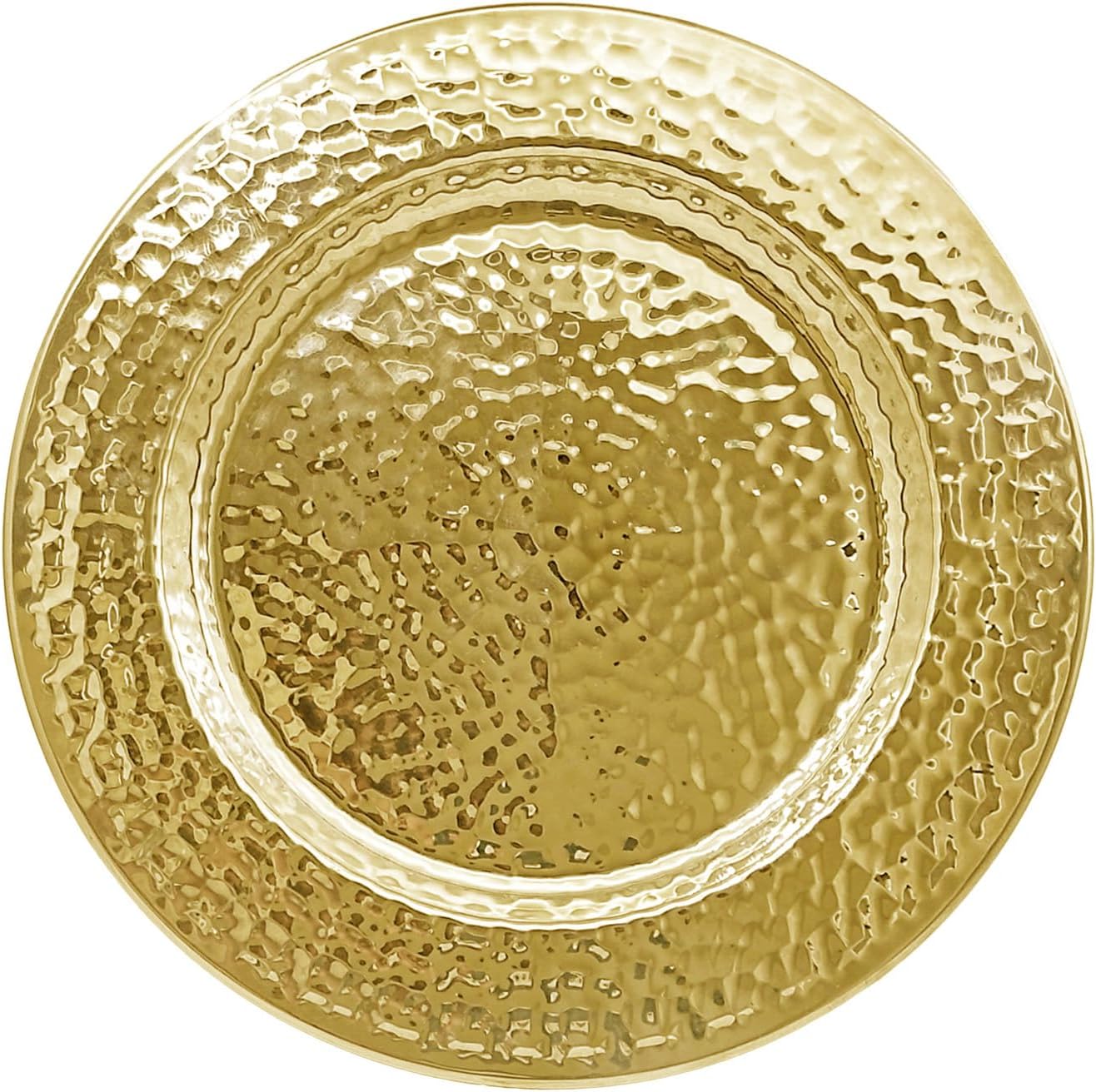 Set of 6 Gold Charger Plates - Elegant Stainless Steel Design