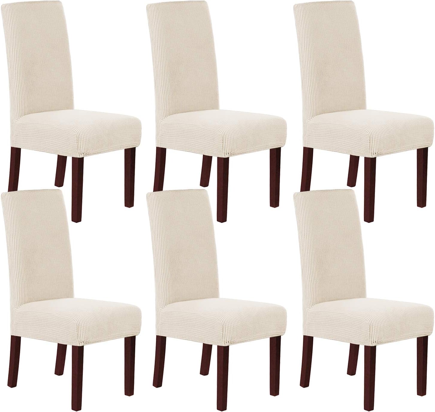 H.VERSAILTEX Stretch Dining Chair Covers Set of 6 for Protection