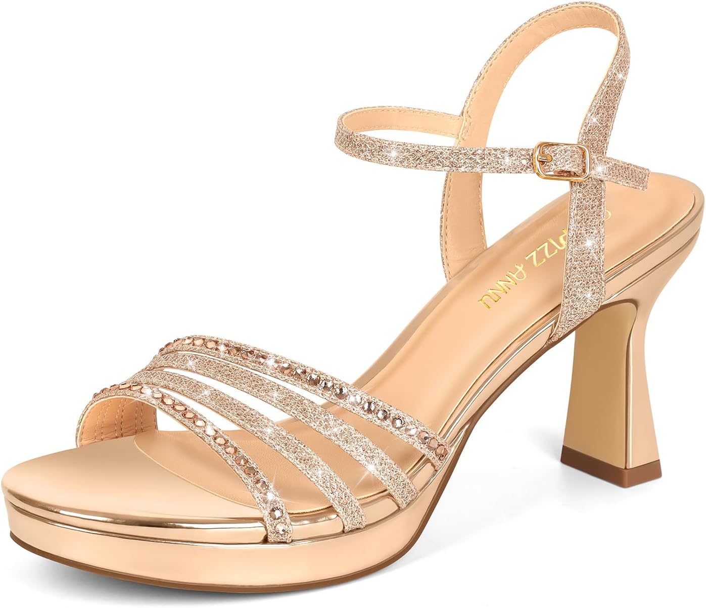 Lena Women's Platform Heels with Sparkly Rhinestones for Parties