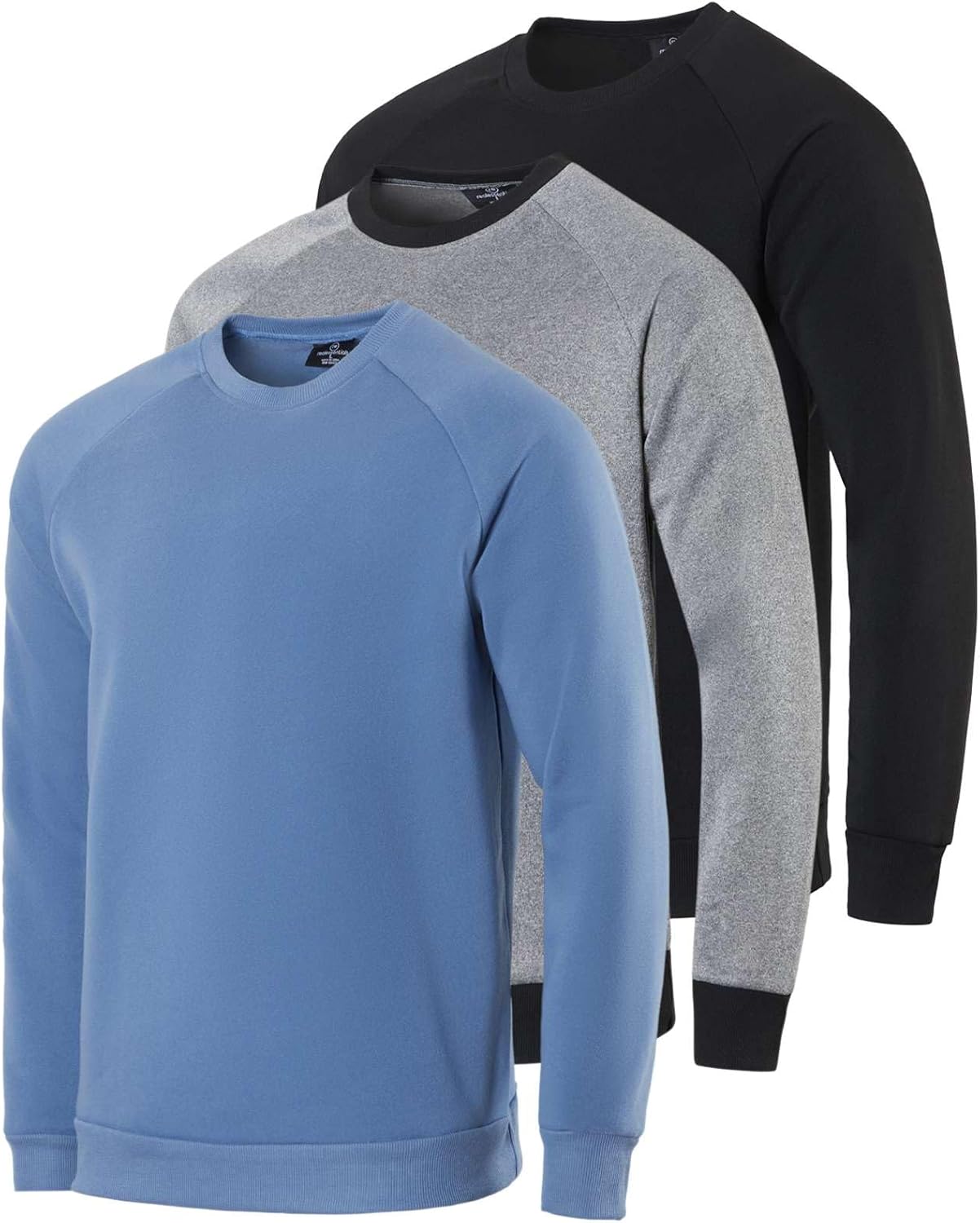 Men's Soft Plush Fleece Crewneck Sweatshirt 3-Pack