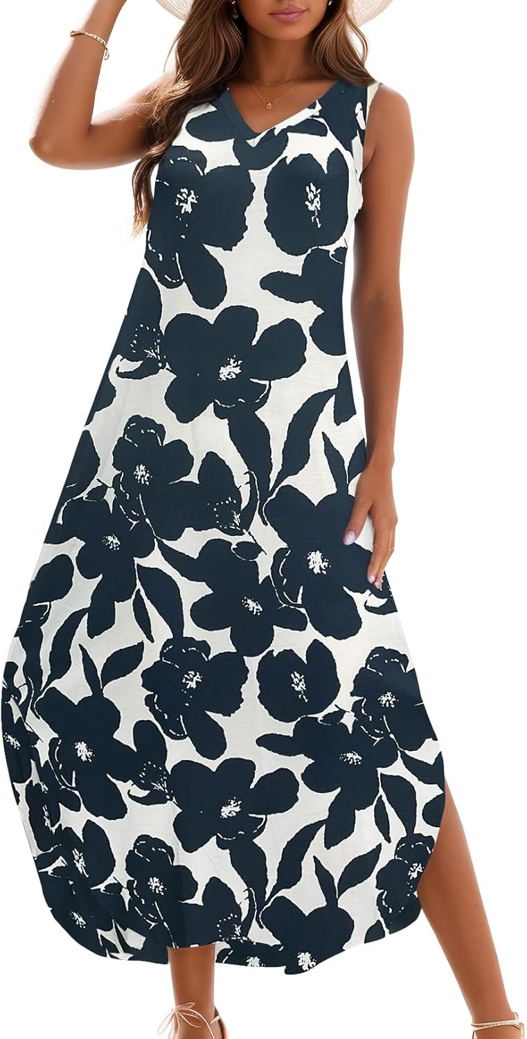 Zilcremo Women's Summer Casual Loose Sundress Long Dress Review