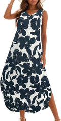 Zilcremo Womens Summer Casual Loose Sundress - Breathable Maxi Dress